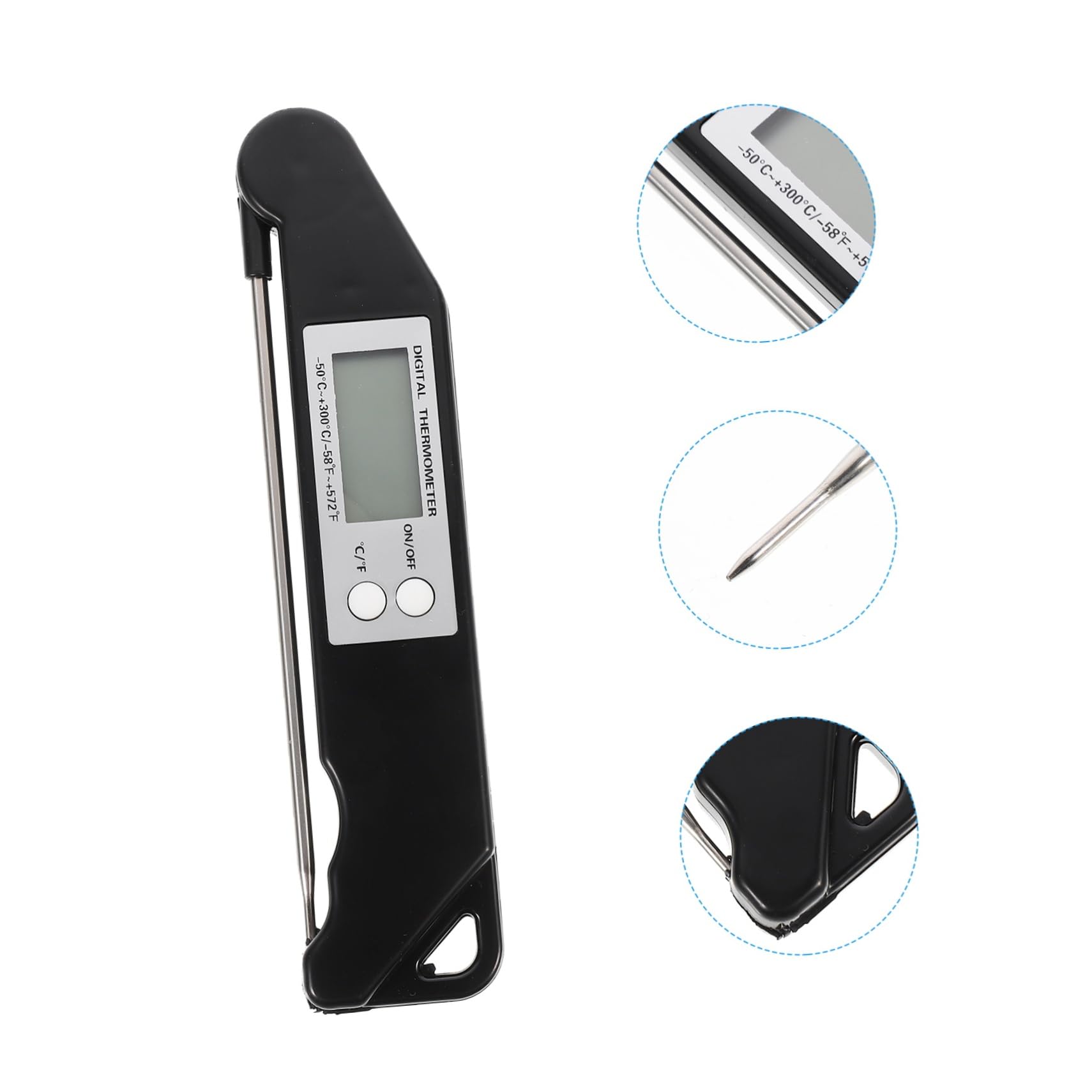 Alipis 4pezzi Termometro Per e Alimenti Probe e Display Lcd Per Barbecue e Grigliate Inossidabile e Misurazione Secondi