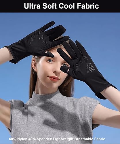 Miniatura 3 de SUJAYU Guantes de protección UV, guantes de conducción para mujer, guantes UV de dedo completo, guantes de protección solar, guantes finos con luz