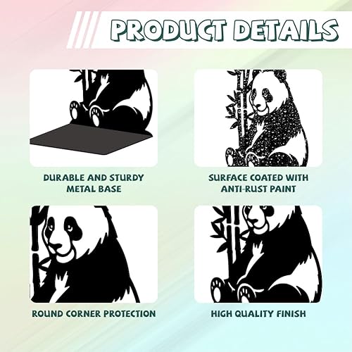 Miniatura 43 de Peacoblue Sujetalibros de metal para estantes, soportes de libro modernos y decorativos resistentes para estudio, oficina, escritorio, estante,