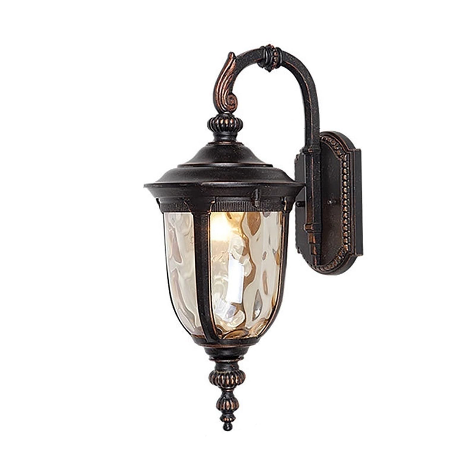 OZBMA Vintage Aluminum Wall Lamp Outdoor Light Transparent Glass Sconce for Courtyard Balcony Villa Aisle Garden Patio(50cm/19.6in)