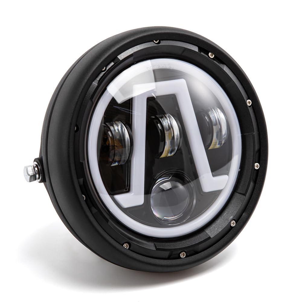 Reflektor motocyklowy LED 7" uniwersalny retro reflektor przedni do Cruiser Cafe Racer Chooper