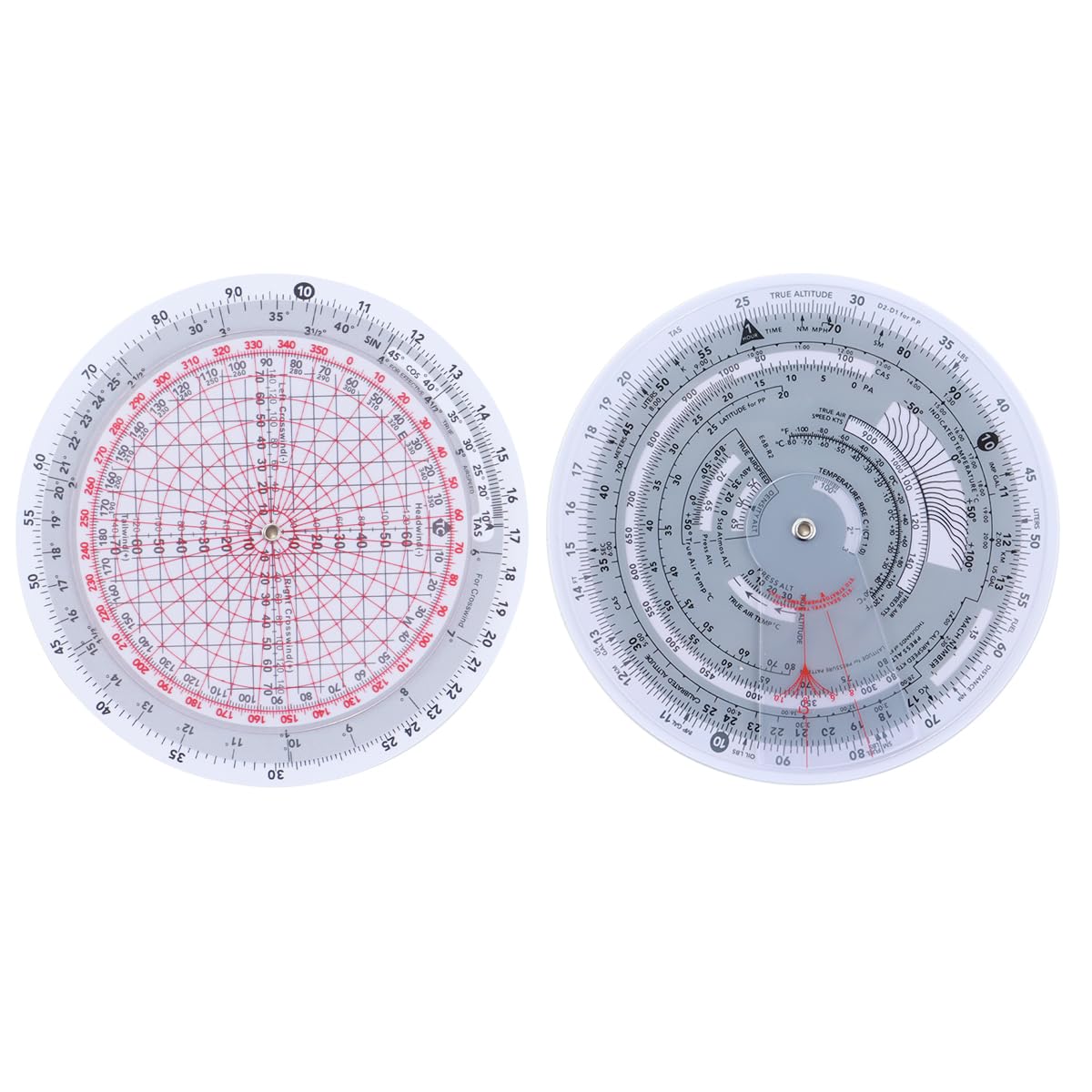 Gutol Flight Computer Circular Slide Rule E6B Waterproof Plastic Circular Navigation Calculator For Wind And Speed Calculations