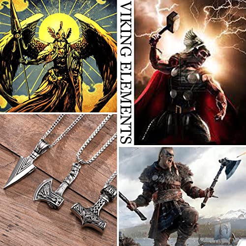 3 Pcs Viking Necklace For Men - Norse Nordic Pendant Amulet Talisman Jewelry Gift For Men Women3
