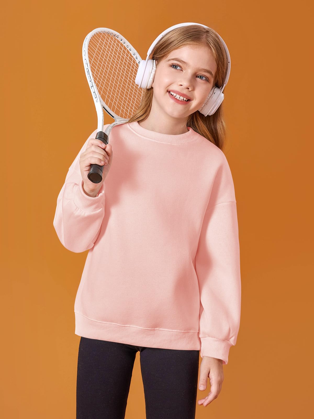 Sudadera niña cuello redondo manga larga básica 5-14 años