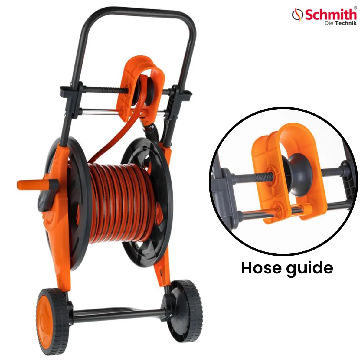 Enrouleur Tuyau Arrosage - Chariot Jardin Avec Tuyau 25 m, Pulvérisateur et Raccords pour Jardin et Pelouse, avec Guide-Tuyau, Kit Complet d’Arrosage
