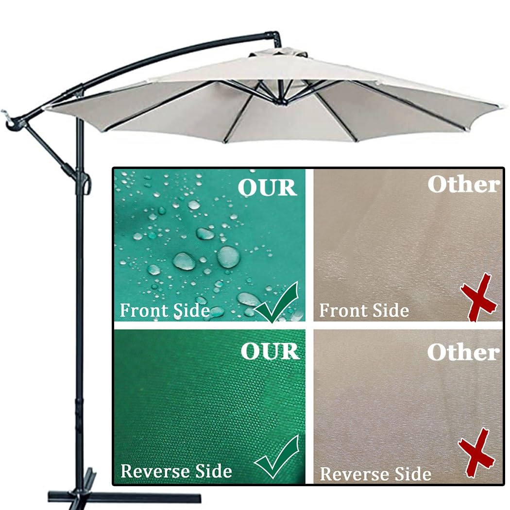 Housse De Rechange À 8 Baleines 6 Baleines - Auvent De Rechange Épais Pour Parasol De Terrasse Tissu De Polyester - Toile De Remplacement Amovible/lavable - Toile Parasol(Gray,6 RIBS: 270CM/8.8FT)