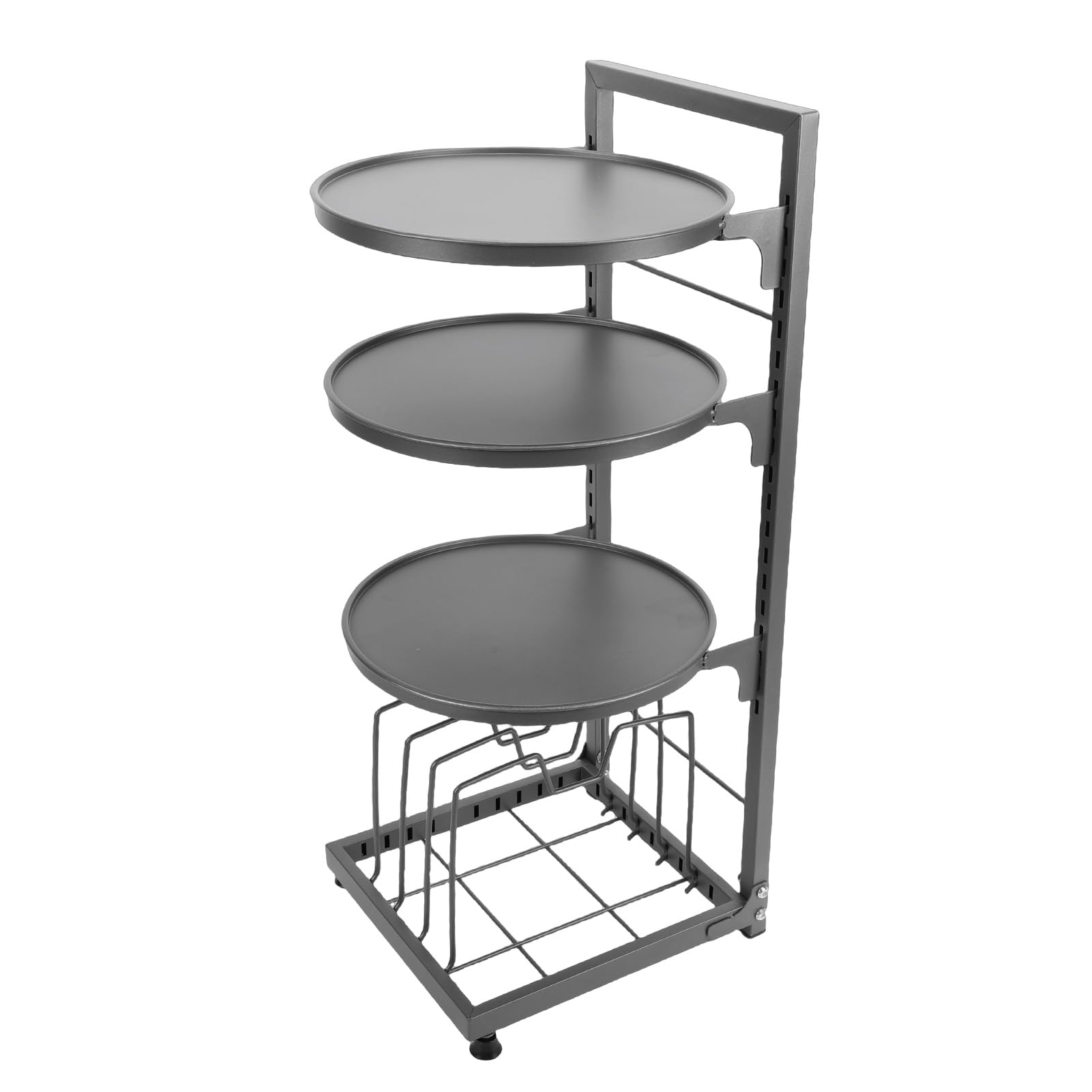 Sonew Soporte de Almacenamiento Debajo del Gabinete de 4 Niveles para Ollas Sartenes Utensilios de Cocina Frutas Verduras y Especias – Estante de Acero al Carbono con Diseño Compacto