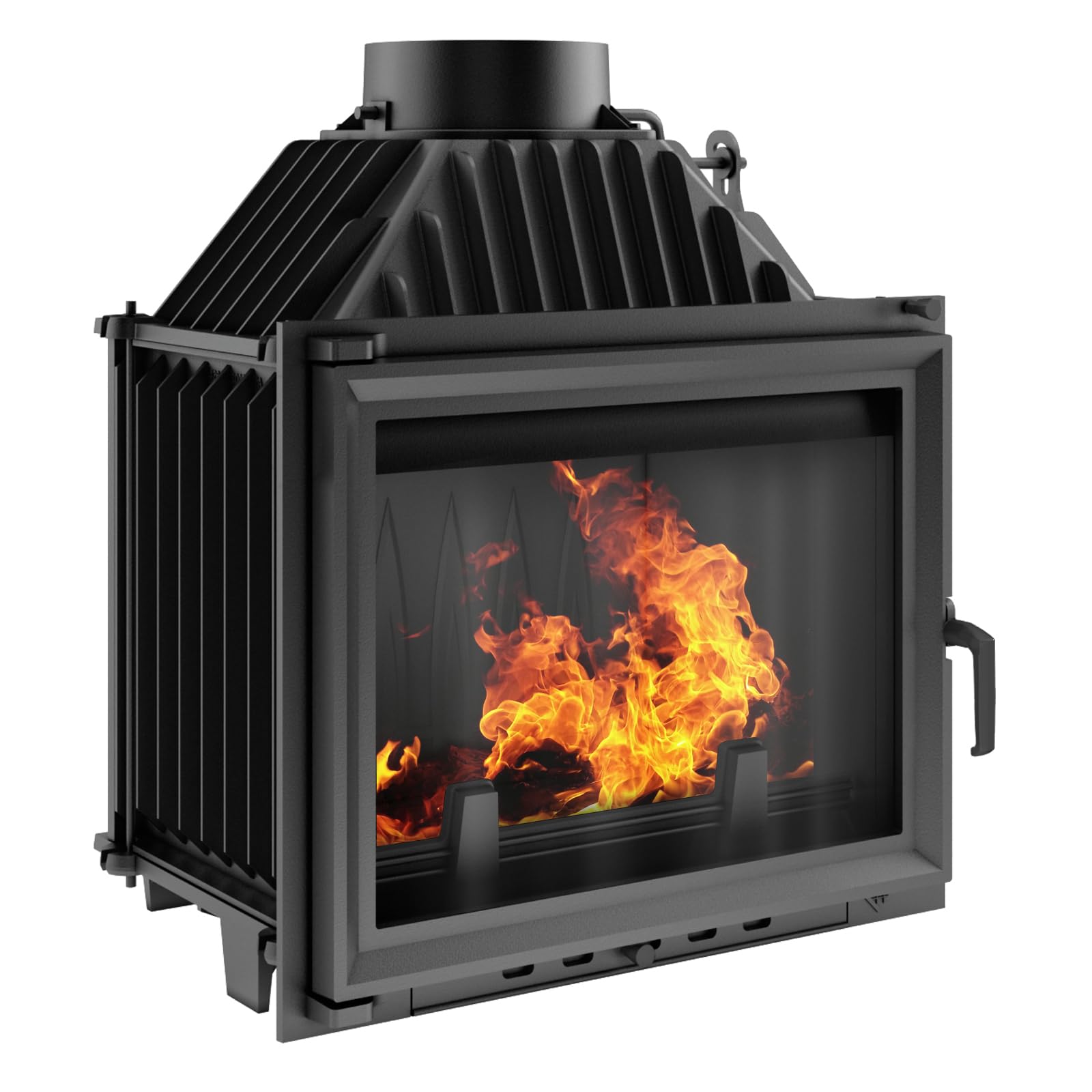 KRATKI Kamineinsatz Holzofen Gusseisen Maja 8kW BImSchV 2 Wirkungsgrad 80% Kamineinsätze Holz Leistungsbereich 3-10kW (MAJA/PF/150)