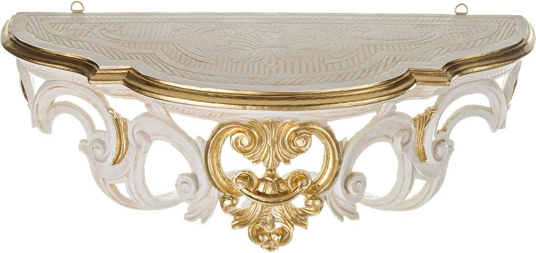 Barok, brocante Rococo kuifspiegel wandconsole, sidetable. - Flashback Furniture