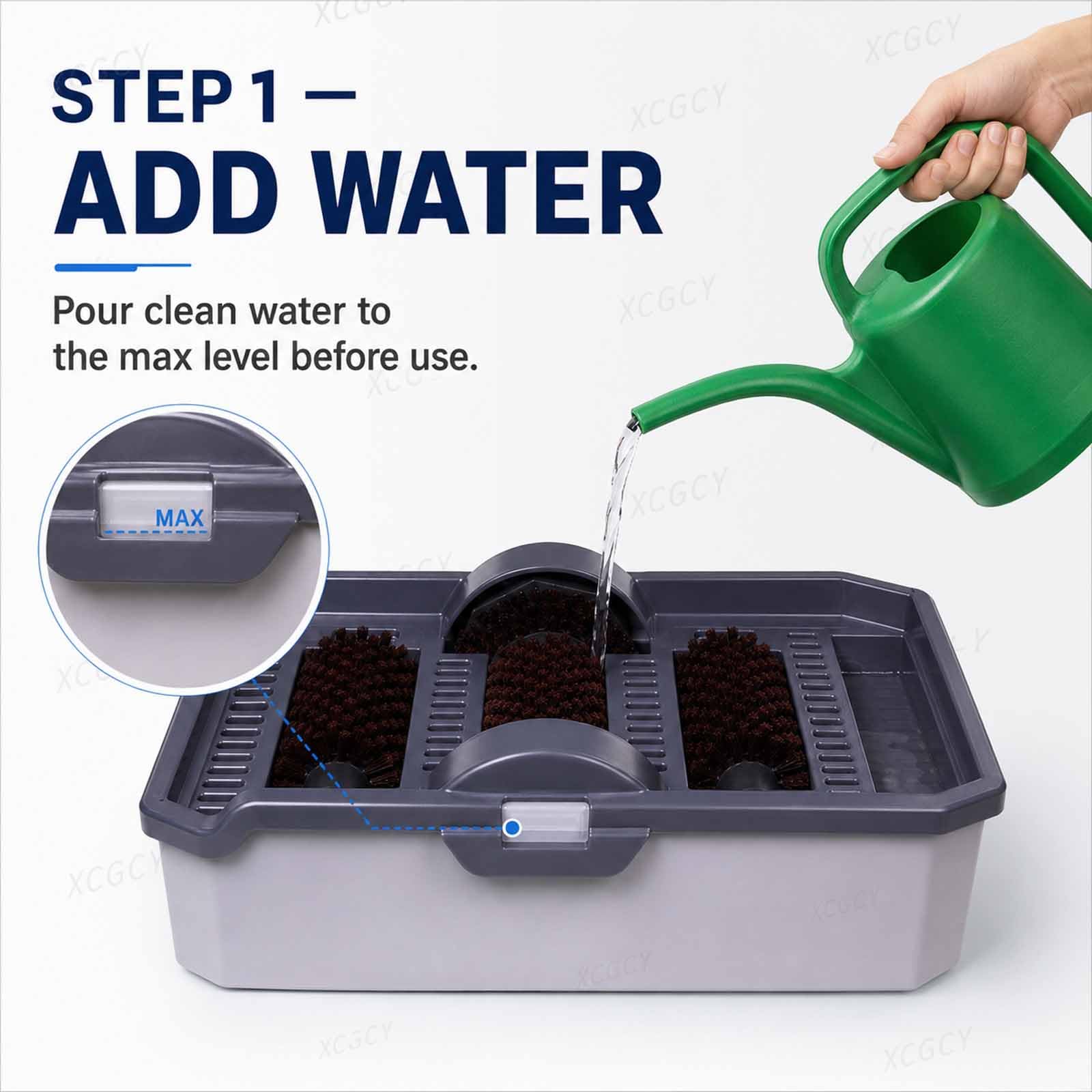 Limpiador De Calzado Antisalpicaduras para Entrada, Máquina De Autolimpieza De Suelas, Fregador De Botas Sin Electricidad, Gran Depósito, Cepillos Desmontables para Hogar Y Oficina