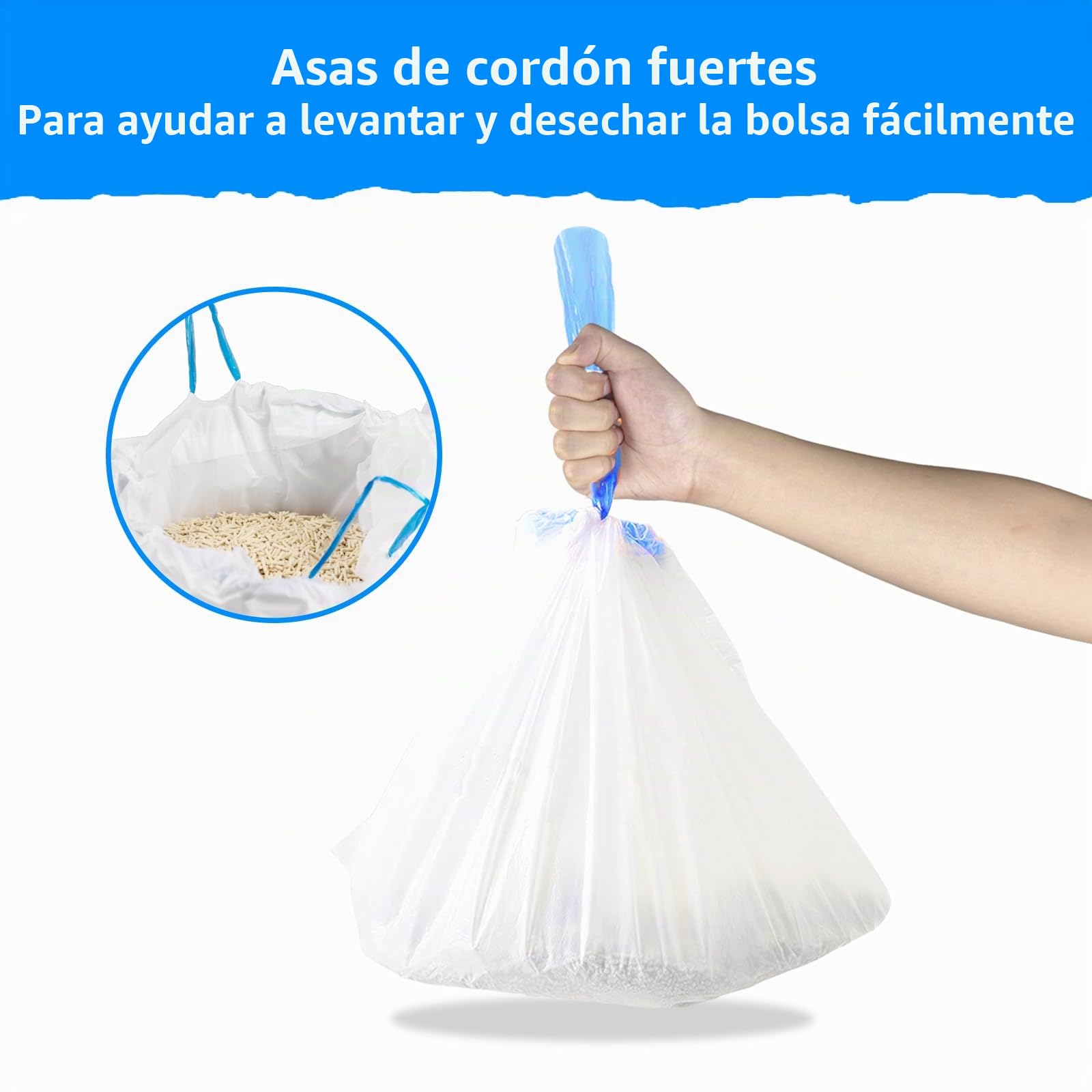 120 bolsas extragrandes para cajas de arena para gatos, bolsas para receptáculos de residuos para gatos Cleanpethome autolimpiante