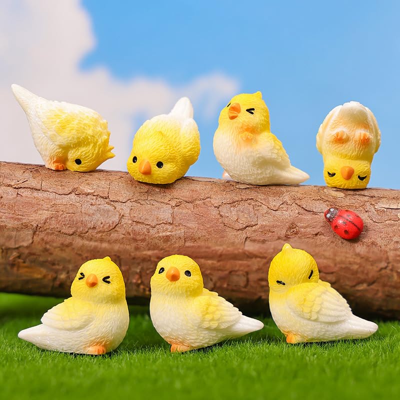 Amazon.com: Mini Yellow Bird Figurines, Resin Cute Bird Decor for