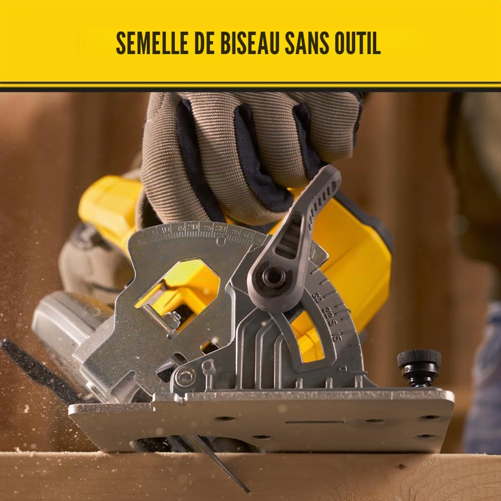 Stanley FATMAX Scie circulaire Sans Fil 18V Lithium Ion Moteur Brushless 165mm Vitesse 4000 trs/mn Coupes biaises jusqu'à 50° Sans Batterie Ni Chargeur Gamme FATMAX V20 SFMCS500B-XJ