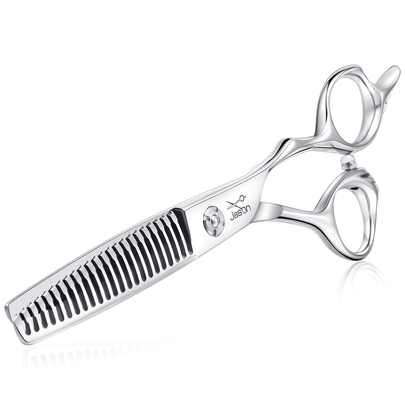 JASON 6" Texturizing Hair Scissors, 23 Teeth Hair Texture Shears Professional Blending Hair Thinning Scissor for Barber, Hairdresser, Stylist, Women and Men, Japanese 440C Stainless Steel-image-5