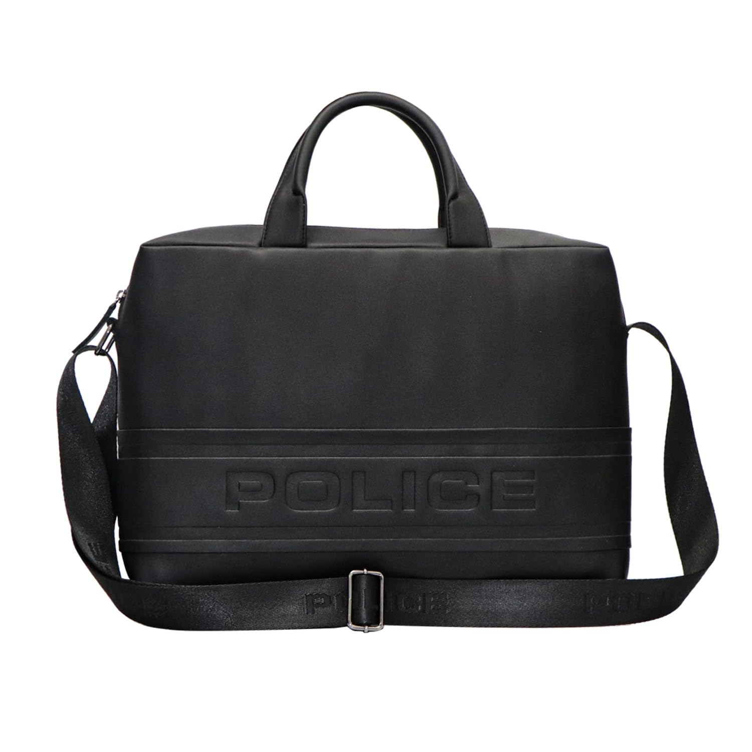INFINITY 15" Laptop Briefcase for Men | Premium Office Bag with Padded Laptop Compartment | Adjustable Shoulder Strap | Multi-Utility Organizer | Back Zip Pocket & Trolley Strap | Black-image-49