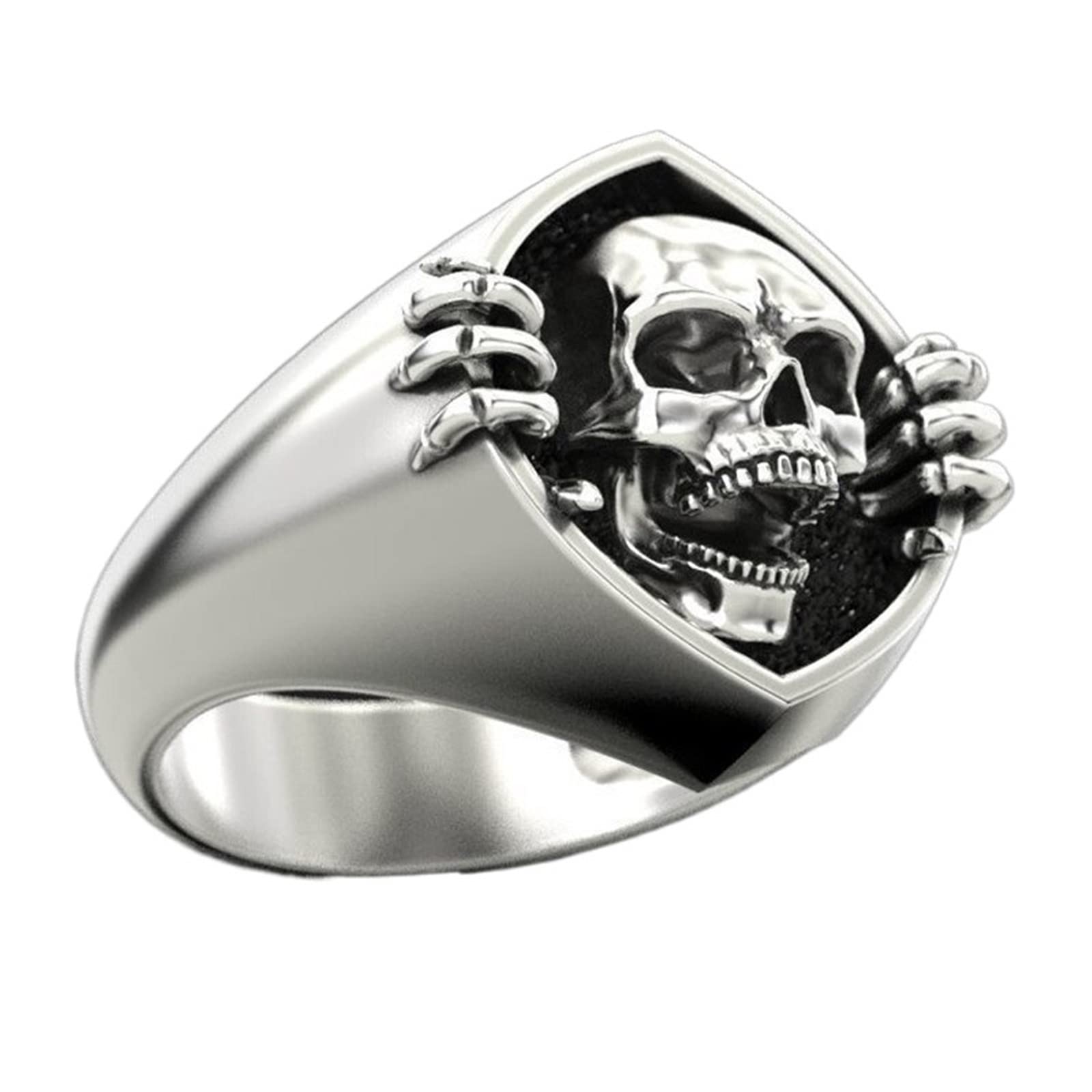 WAYOMWAYOM Men's Rings, Punk Skull Men's Ring Creative Ring Jewelry
