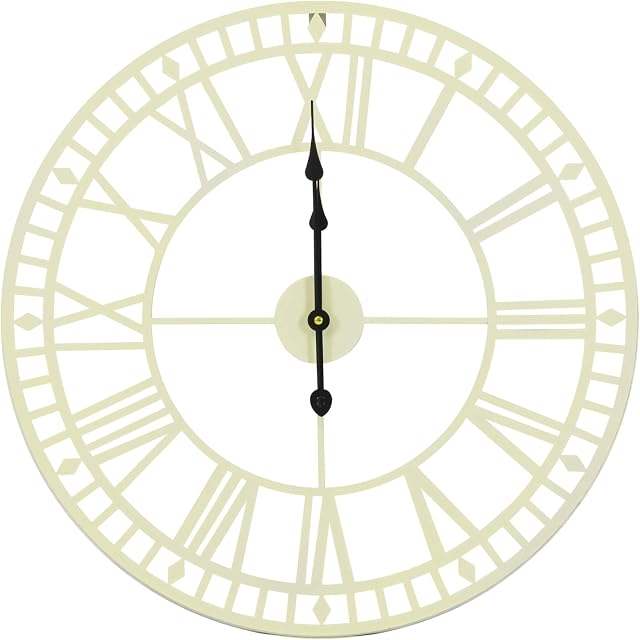 Woodside 60cm Garden Wall Clock - CREAM
