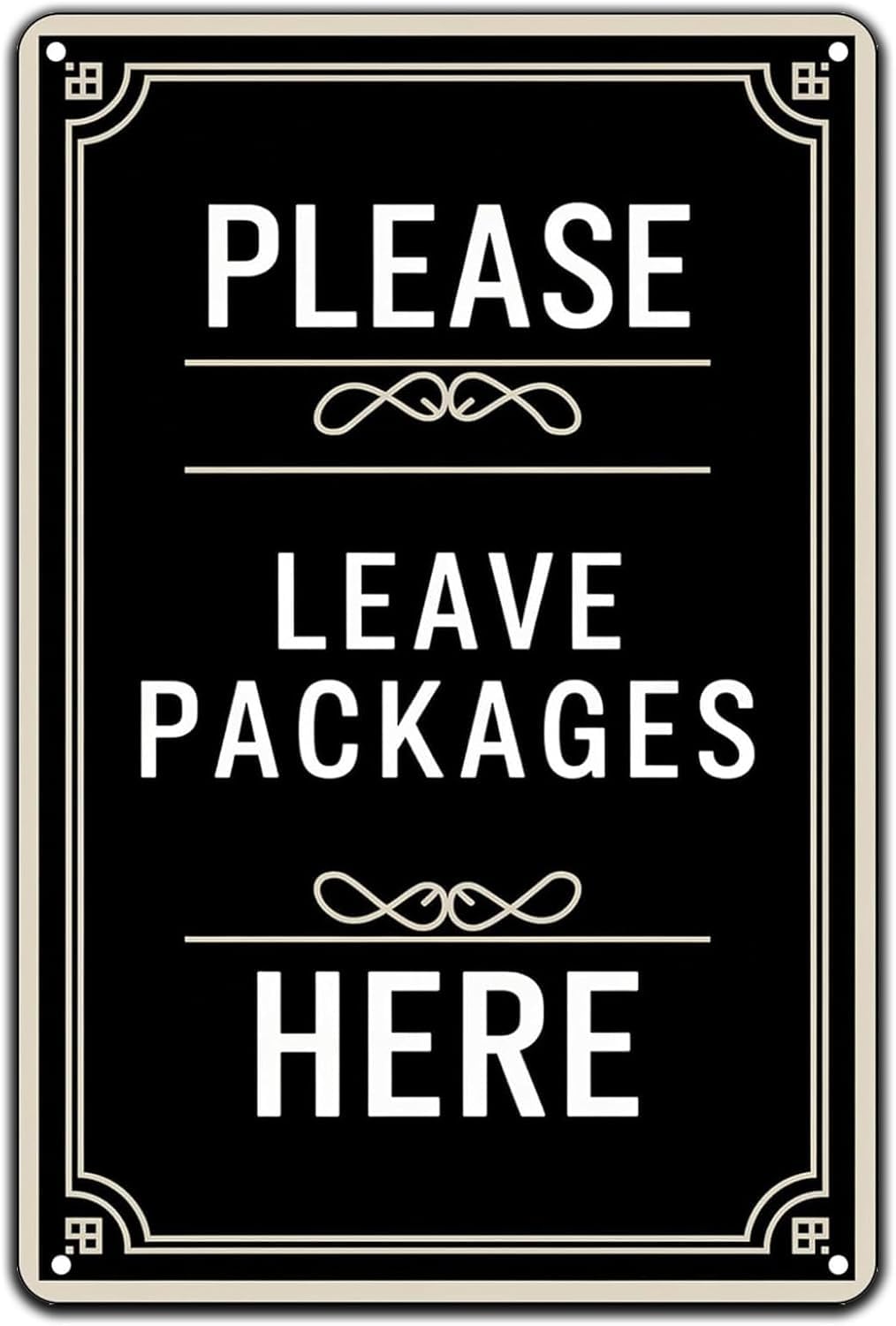SMAZDFXX Please Leave Packages Here Vintage Metal Sign Novelty Metal Retro Wall Decor Rustic Tin Signs for Home Garden Yard Bar Pub Outdoor Man Cave Decor 5.5"x8"