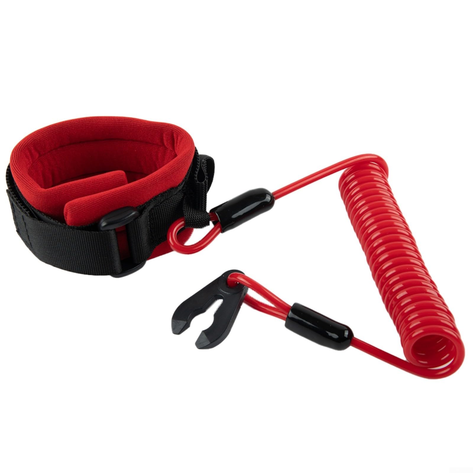 Cordon d'attache de sécurité avec interrupteur d'arrêt pour Kawasaki pour jet ski JS JT pour série JH - Cordon flottant - Rouge et noir