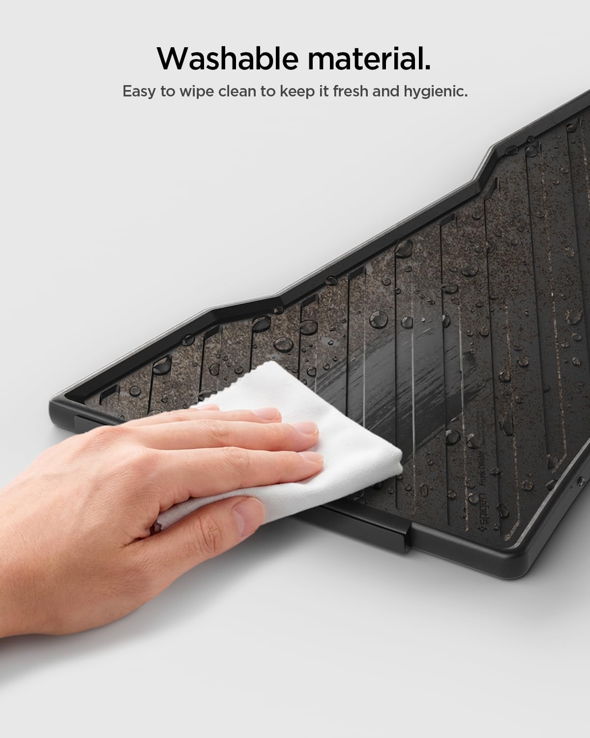 Spigen Organizador de Maletero Delantero [Pack de 2] para Tesla Model Y Juniper (Solo Premium y Performance 2025 2026), Caja Frunk con Divisores Ajustables y Acolchado de Silicona