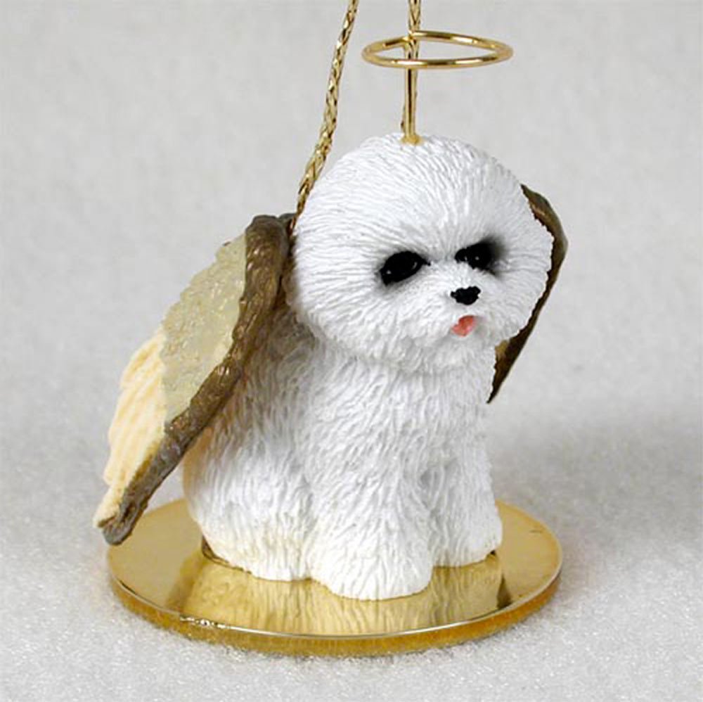Bichon Frise Ornament Angel Figurine Hand Painted