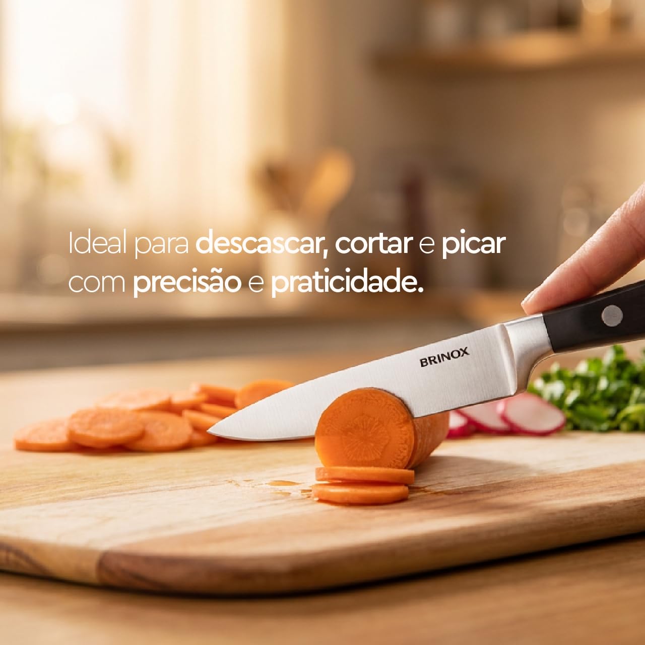 Faca para Legumes Infinity, Brinox, 2519/300, Aço Inox, 3 1/2