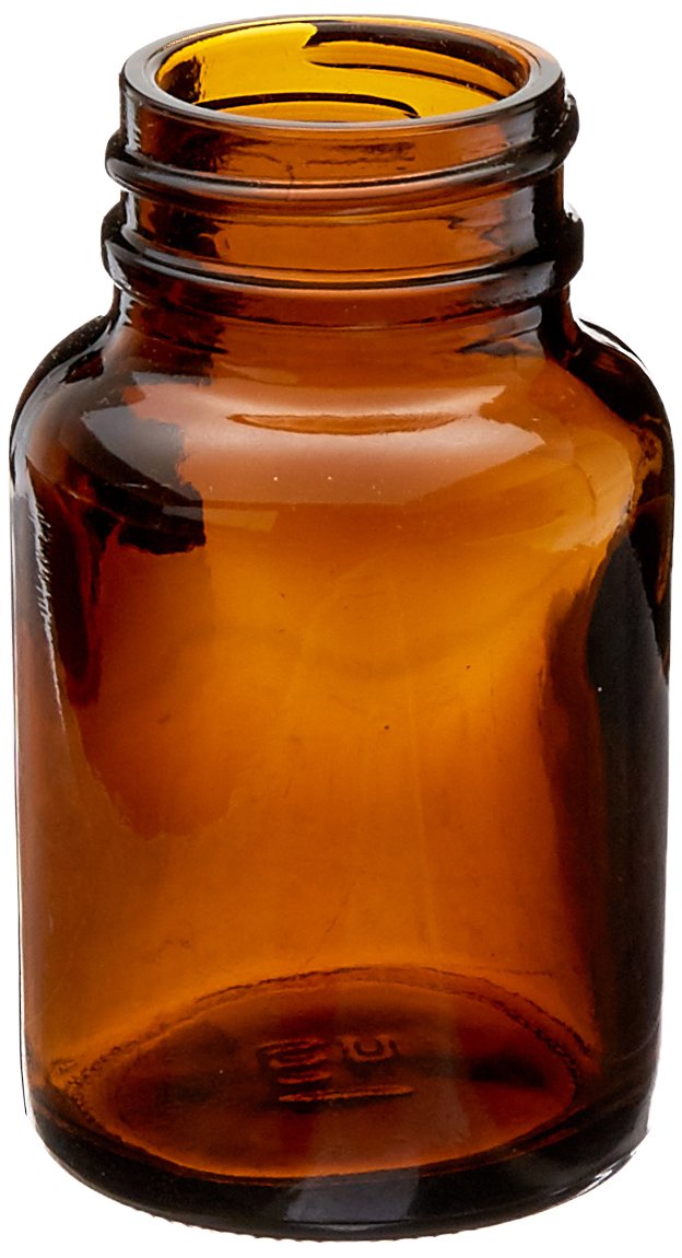 JG Finneran D0179-2 Amber Borosilicate Glass Standard Wide Mouth Packer without Closure, 33-400mm Thread Size, 2oz Capacity (Pack of 24)