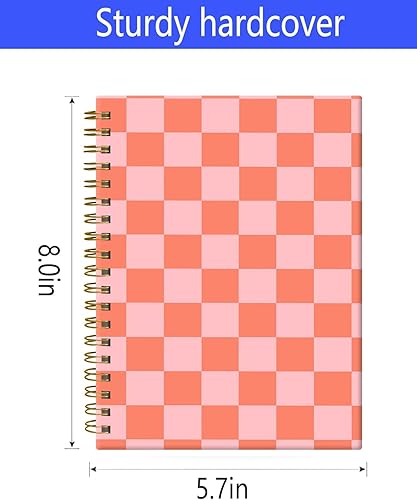 Miniatura 2 de Cuaderno de espiral con tapa dura A5 para mujer, 6 x 8.3 pulgadas, 60 hojas de 120 páginas de papel grueso, bonito cuaderno de escritura a rayas