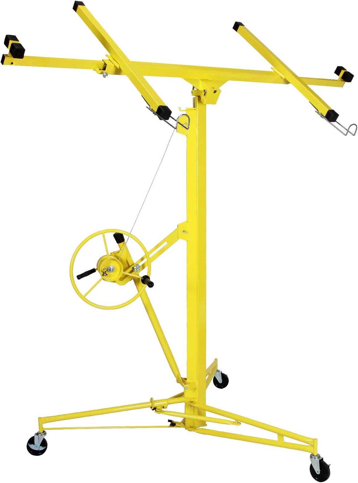 Heavy Duty Drywall Lift Lifter Plaster Board Panel Hoist Jack Tool 70kg Lifting Capacity With 4" Caster Wheels Rolling Lockable (16 FT)
