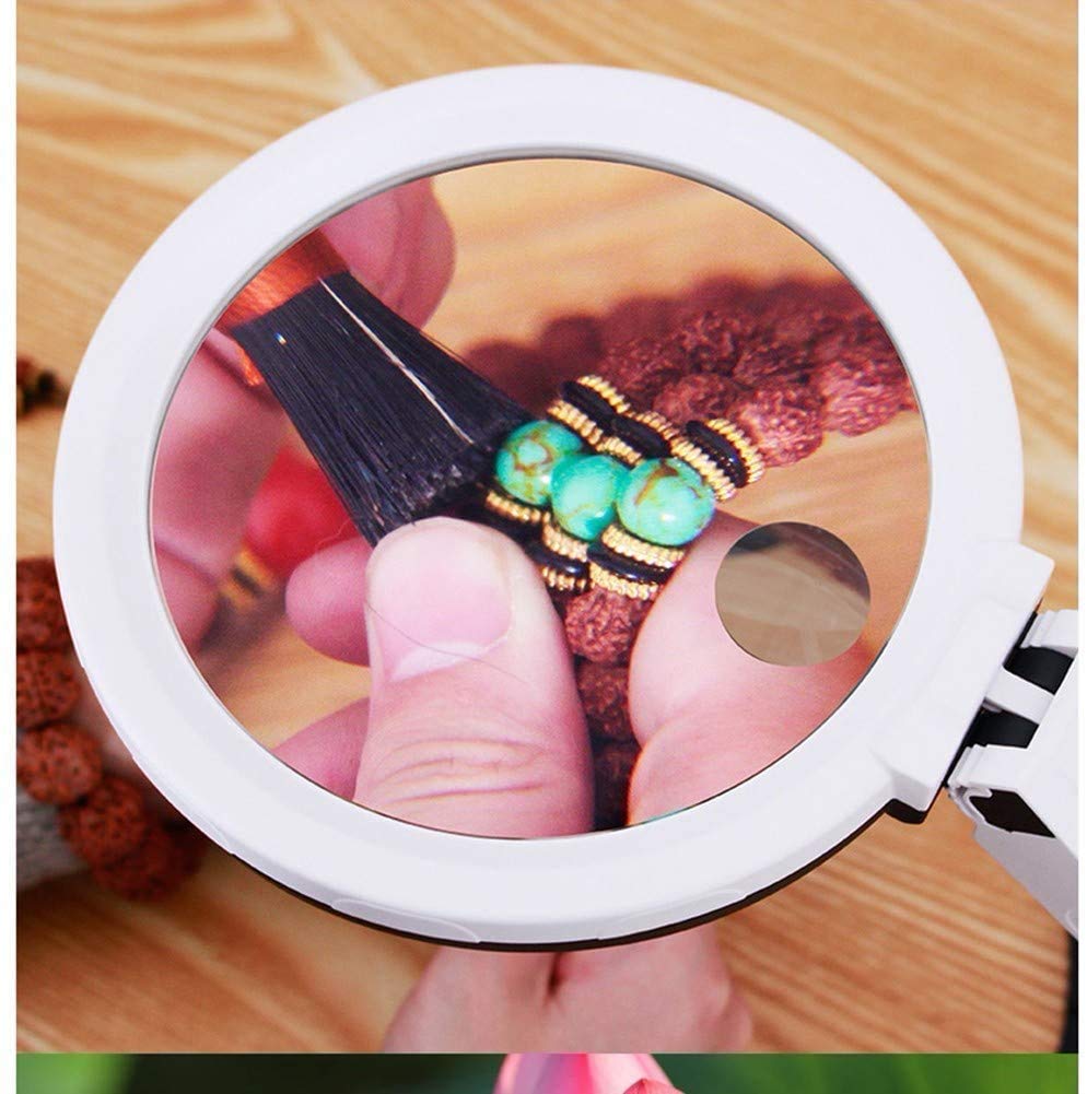 Lente d'Ingrandimento Grande Obiettivo Zoom 5X 10x Nuova Lente d'Ingrandimento Portatile Leggera da 80 mm, Lente per Leggere Hobby Giornali Mappe Monete Artigianato a Maglia