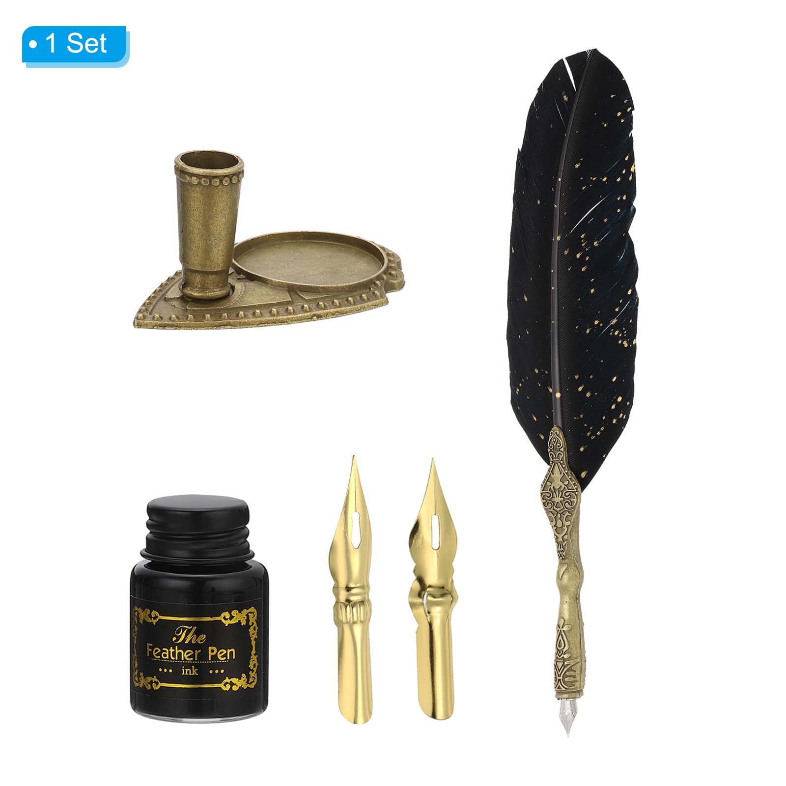 PATIKIL 25cm/10 Carved Feather Pen Set - Image 3