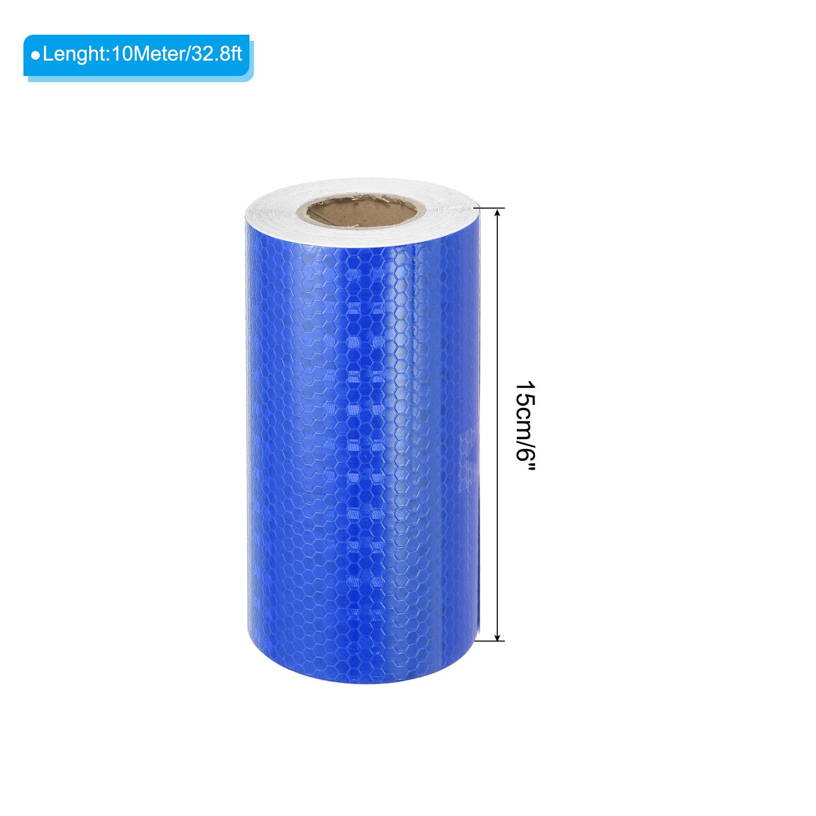 PATIKIL Réfléchissant Ruban Adhésif 6" x 33 FT pour Voitures Camions Bleu | Imperméable Adhésif Haute Visibilité Avertissement Sécurité Bande Externe Accessoires Bien Visible