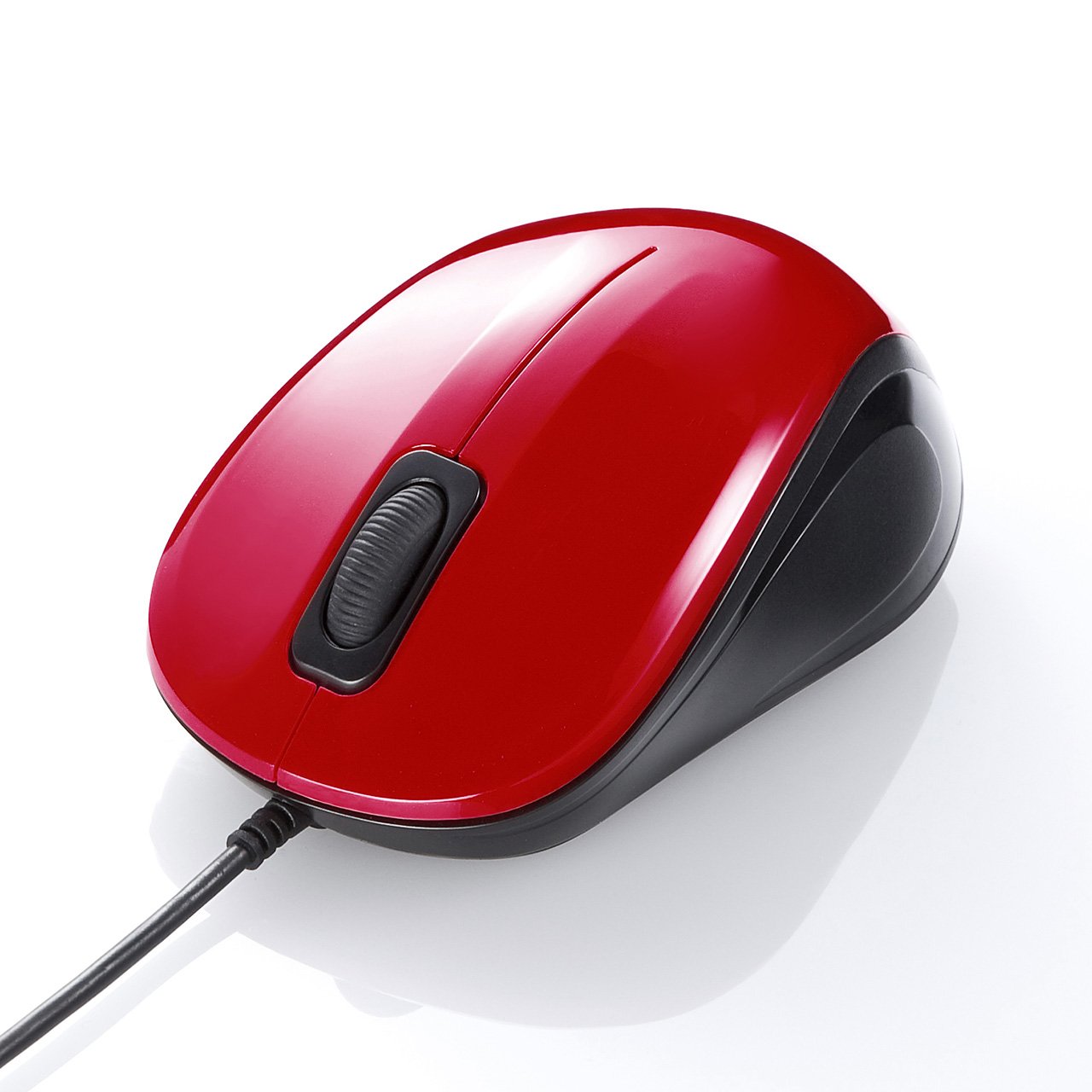 SANWA SUPPLY MA-BL9R - Ratón (Ambidextro, Óptico, USB, 1000 dpi, Negro, Rojo)