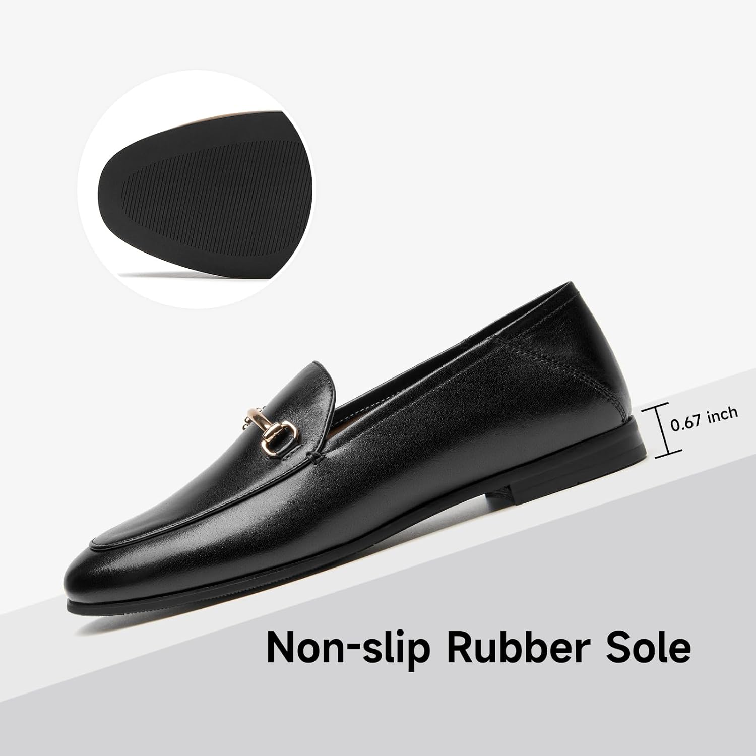 BEAU TODAY Loafers for Women Flats Shoes, Women’s Leather Penny Loafers, Comfortable Slip-on Business Casual Loafers Pointed Toe Non-Slip Office Work Trendy Ladies Flat Dress Shoes - Image 5