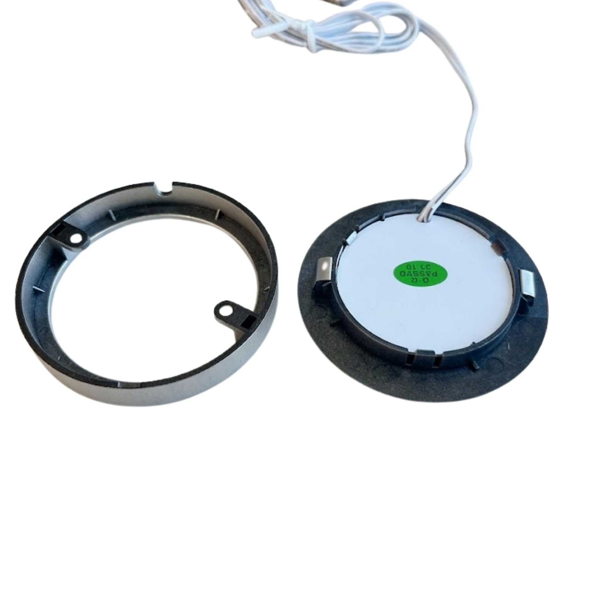 kalb | focos LED cocina bajo mueble Orbis set 3 12V 4000K gris plata con transformador focos empotrables mueble iluminación encimera 70 mm