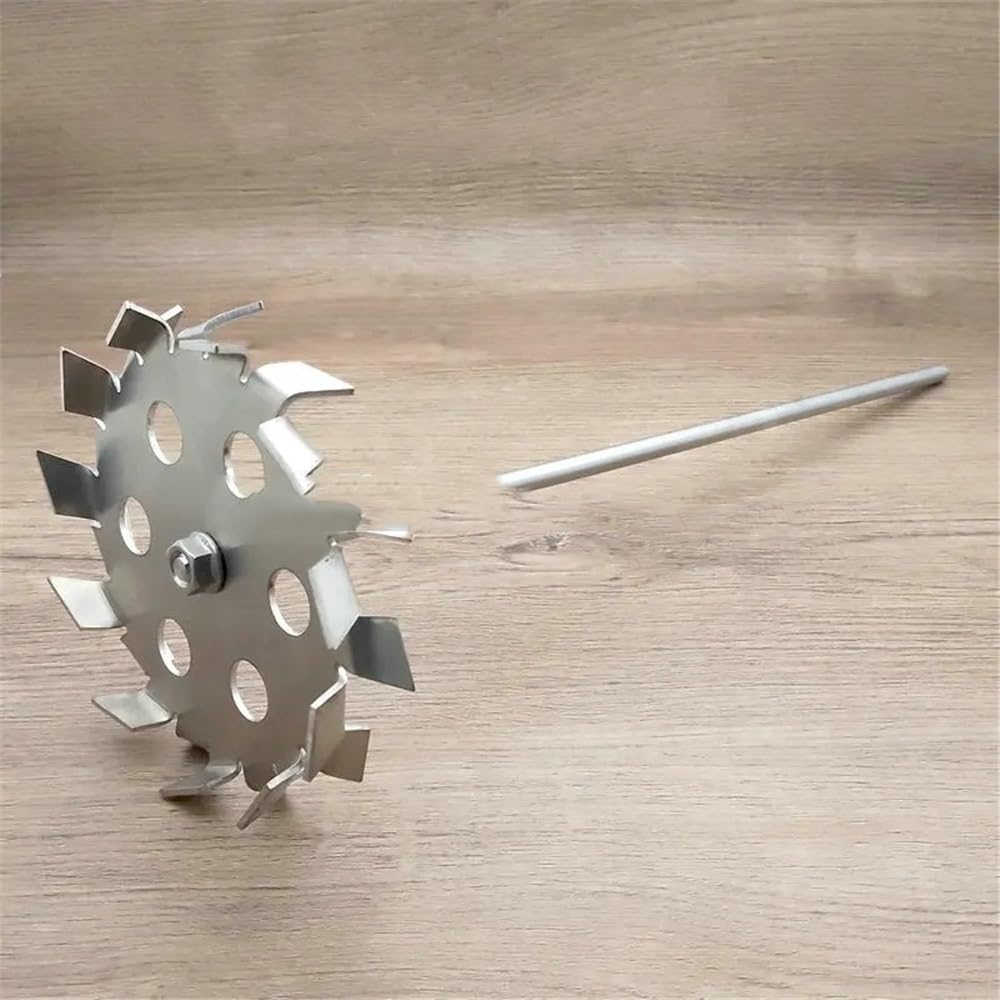 Disco di dispersione con agitatore, Asta di agitazione da laboratorio in acciaio inox 304, disco dispersione a denti sega, foro deviazione, dimensioni multiple(130x8x450mm)