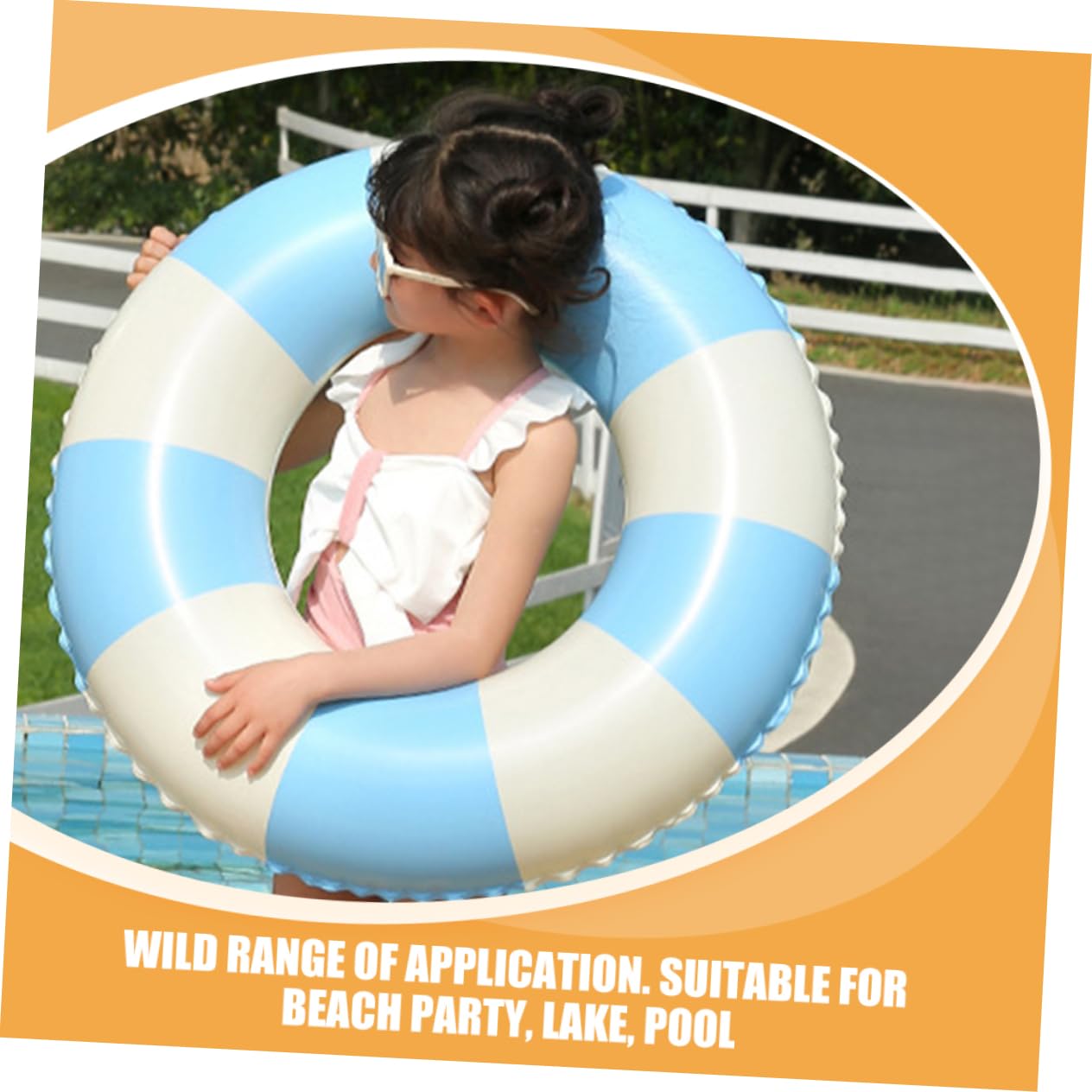 HONMEET Flatable Swim Ring for Boys and Girls 90cm Size Colorful Design Floating Toy for 2-4 Year Olds