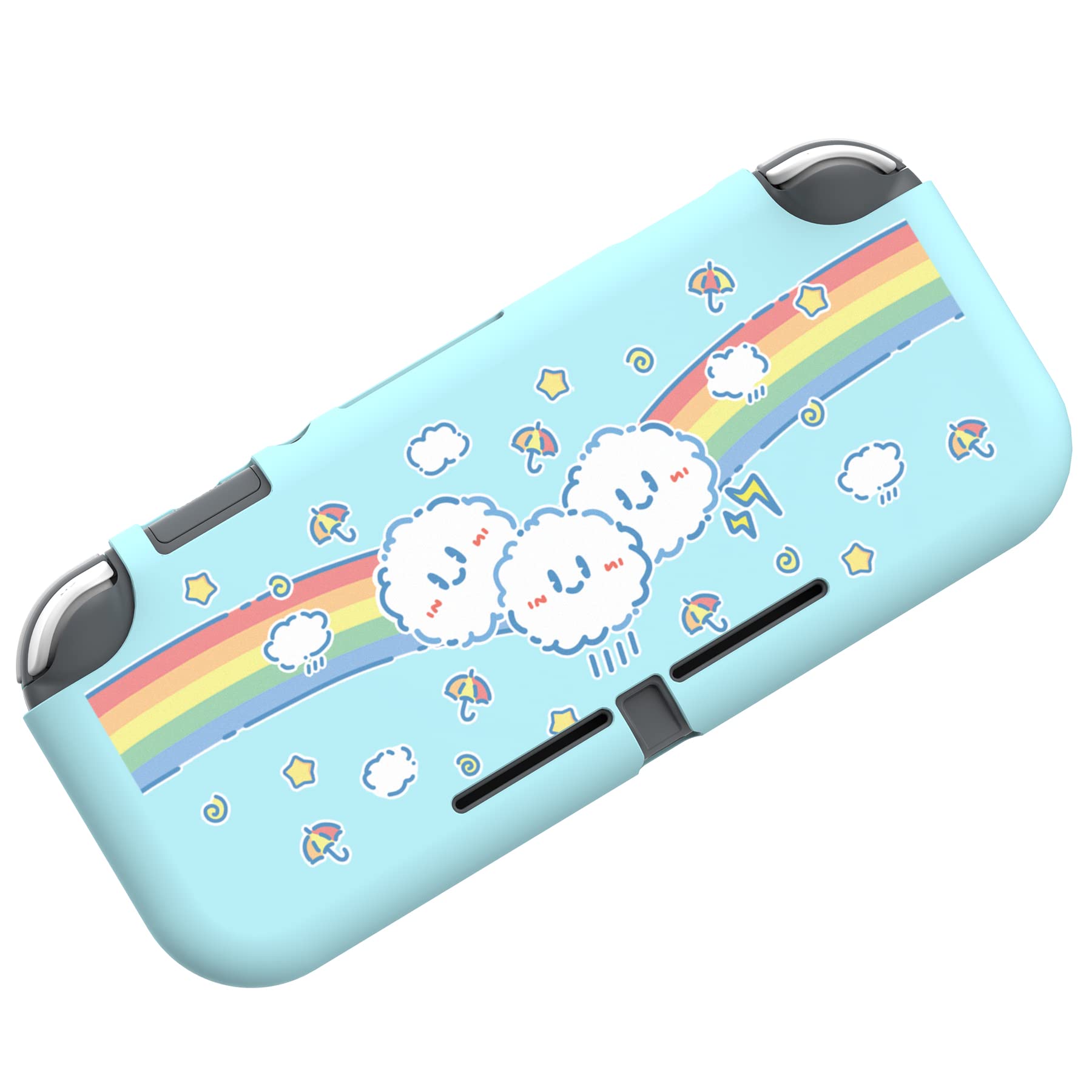 playvital Cover Custodia per Nintendo Switch Lite,Copertura Morbida TPU Protezione Accessorio per Nintendo Switch Lite Console-Arcobaleno su Nuvola