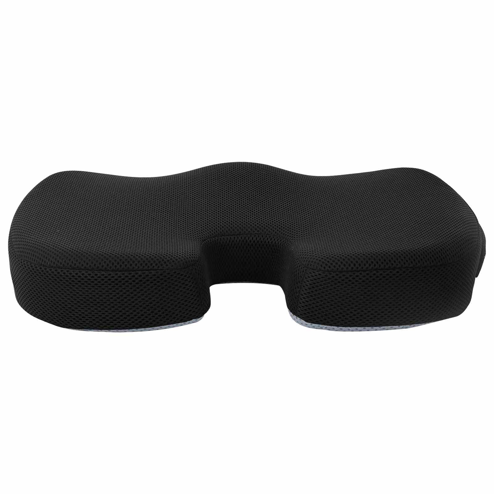 Cuscino per sedia, tinta unita, nero, 47 x 36,5 x 8 cm, in memory foam, ergonomico, antiscivolo, lavabile, con rivestimento per sedia, ufficio, sala da pranzo, cuscino per pallet, coccige