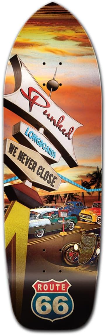 Yocaher Route 66 Series Skateboard Longboard Old School Deck Only – Diner