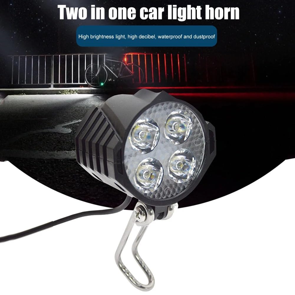 Luce Posteriore Anteriore per Bici Elettrica Professionale 24-48V Interruttore Faro A Clacson Accessori per Biciclette Elettriche di Facile Installazione