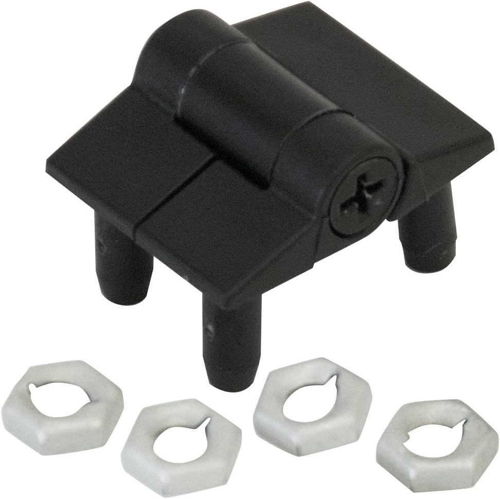 Southco - E6-10-101-20 E6 Series Adjustable Torque Position Control Hinge, Acetal Copolymer, 1" Leaf Height, 2.19 in-lbf Symmetric Torque, Black