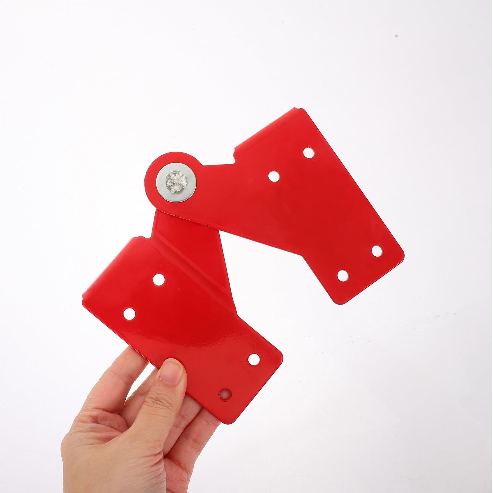 Kit de Bisagra para Escaleras Plegables de Ático Unión de Aluminio Reforzado Codo Incluye Tornillos y Varillas Bisagra Roja Gr para Escaleras Pequeñas y s