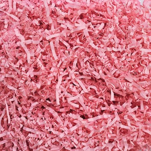 150 g Geschreddertes Papier, mit Knitterschnitt, Raffia, Füllung, Geschenk, Füllung, Partybedarf und Geschenkverpackung (Rosa)