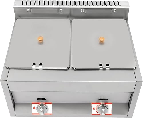 Miniatura 9 de 2-Pan Comercial Buffet Calentador de Alimentos, 110V 850W Calentador de Alimentos Mesa de Vapor para Catering y Restaurantes