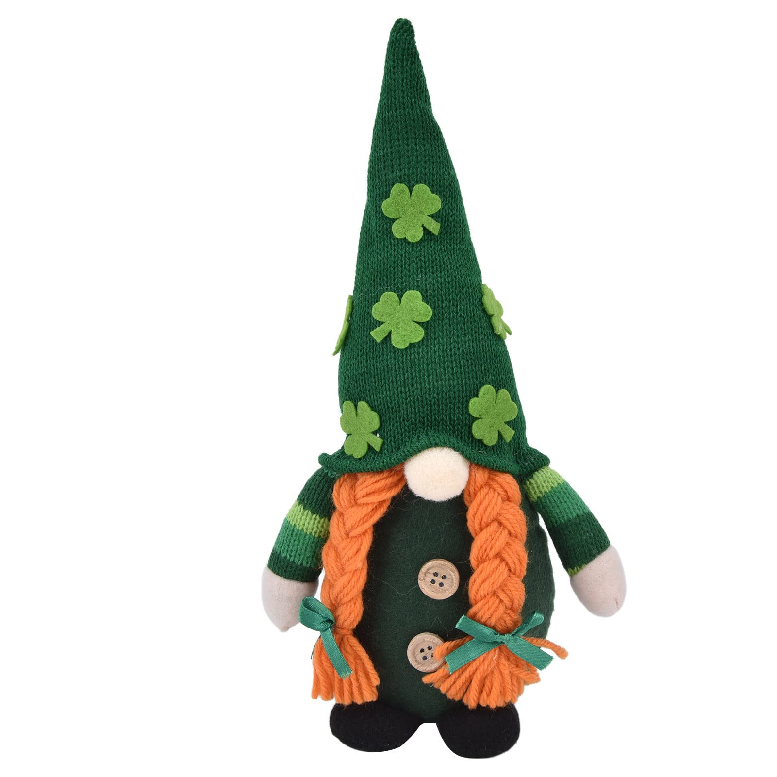 2pcs Gnomes Plush Collectible Dolls Holiday Handmade Cute Representing Good Luck Expressing ST Patricks Day Feeling Irish Green Gnome Ornament for Decoration(Female)