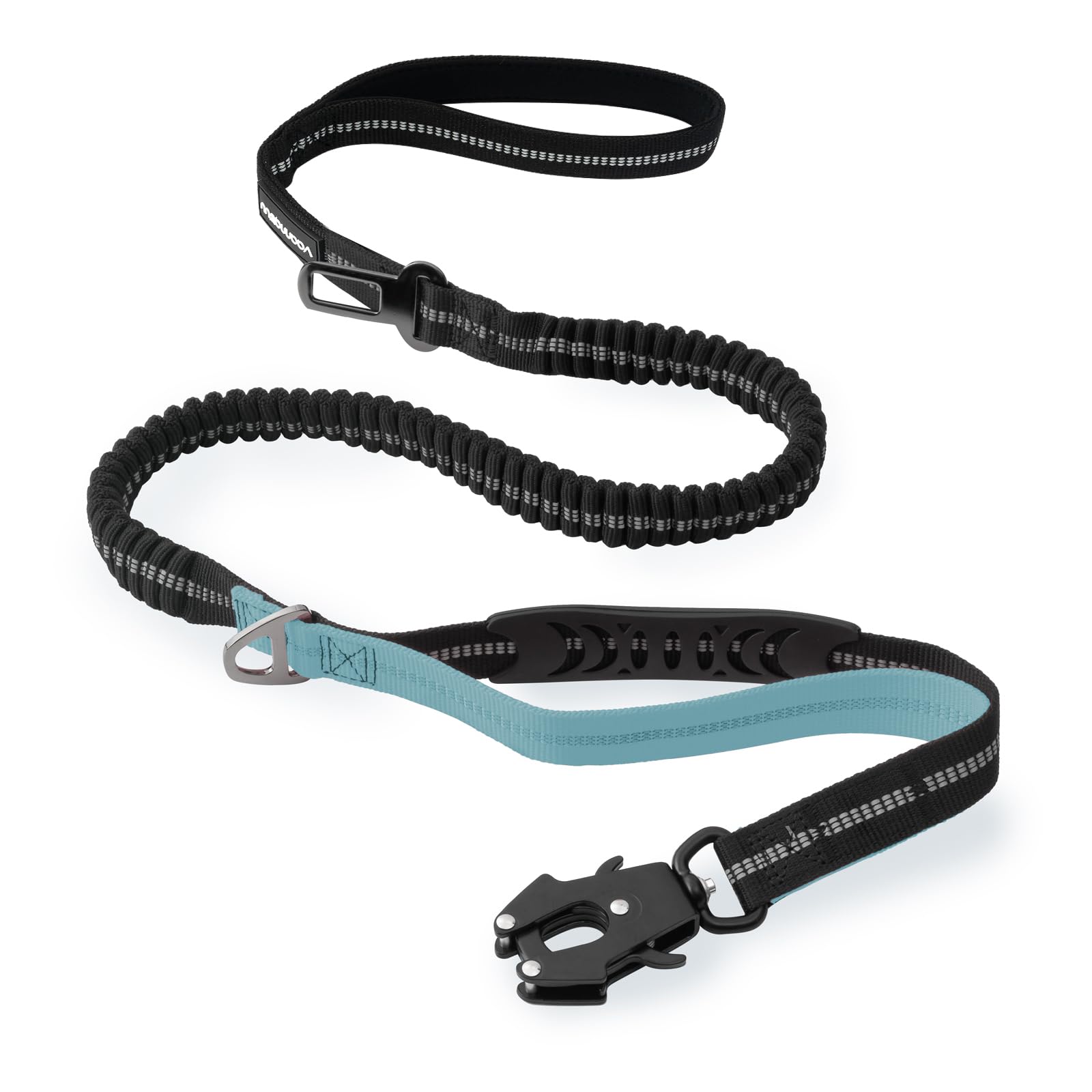 Strapazierfähige Taktische Hundeleine mit Schnellverschluss-Karabiner und stark reflektierenden Fäden, 1,2-1,8 m Power-Stretch-Hundeleine für mittelgroße und große Hunde