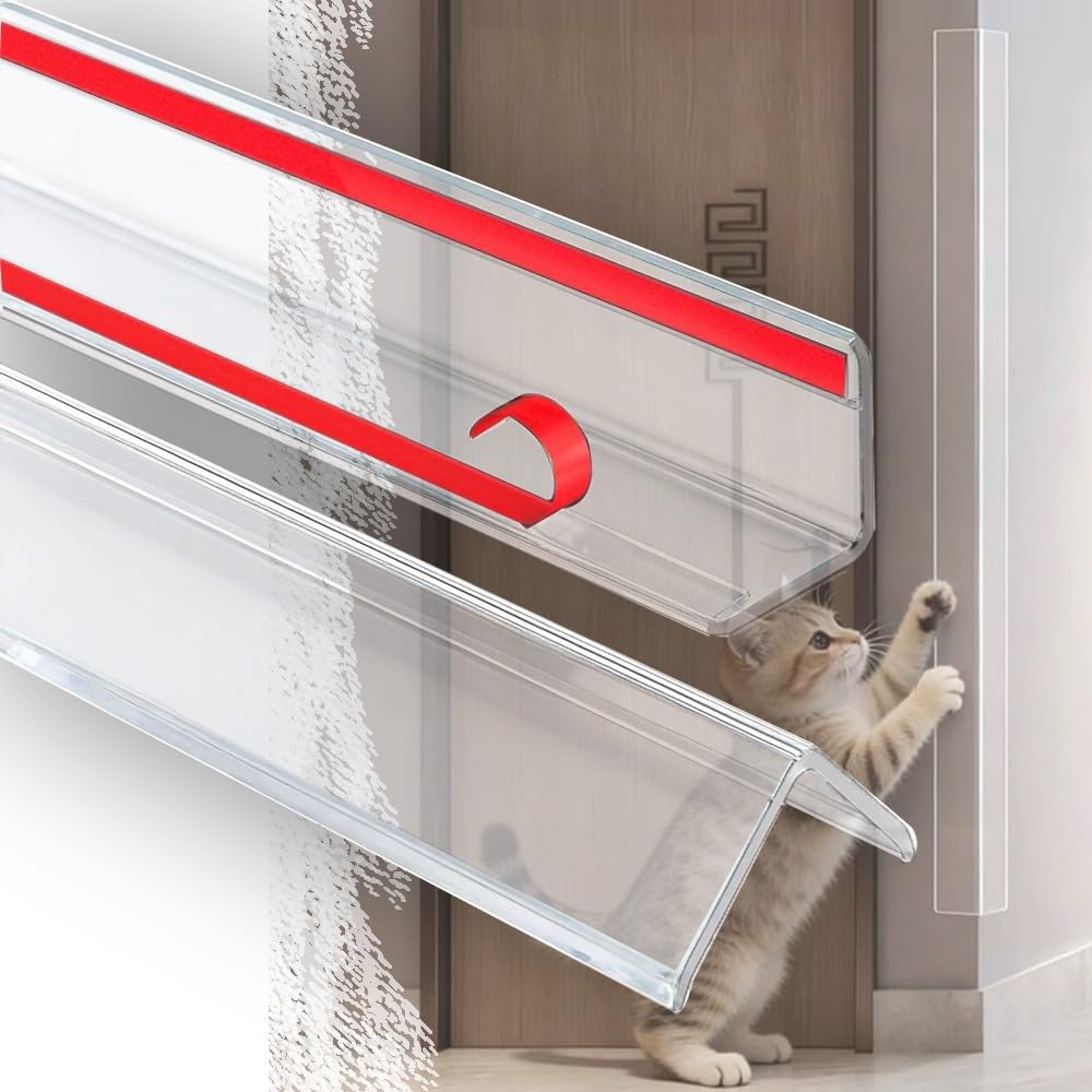 Protection d'angle murale en PVC transparent en forme de L - Bande anti-collision pour porte, fenêtre, table, transparent - L 80 x l 2,5 cm (31 cm)