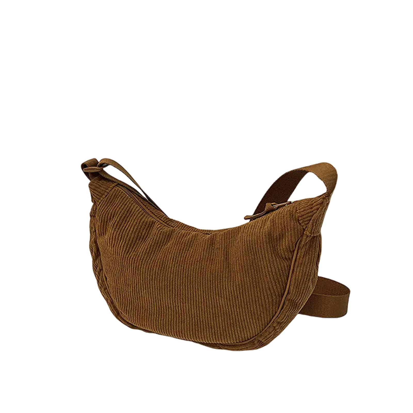 Sac bandoulière femme en velours côtelé résistant et spacieux pour dames