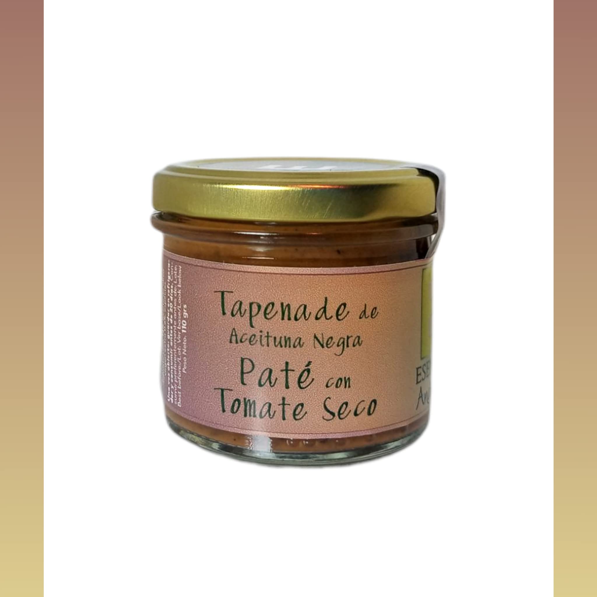 Tapenade Aceituna Negra con Tomate 110gr Esencia Andalusí, Paté artesano de Aceitunas con Tomate y Aceite Oliva Virgen Extra